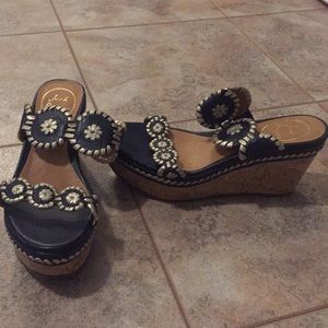 Jack Rogers Navy Blue Wedges -NEVER WORN